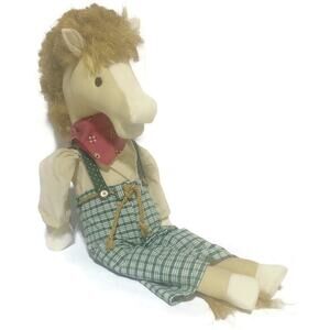 Paul A Mino Horse Kinfolk From Maplewood Stuffed Animal Plush Straw Hair 28 Inch